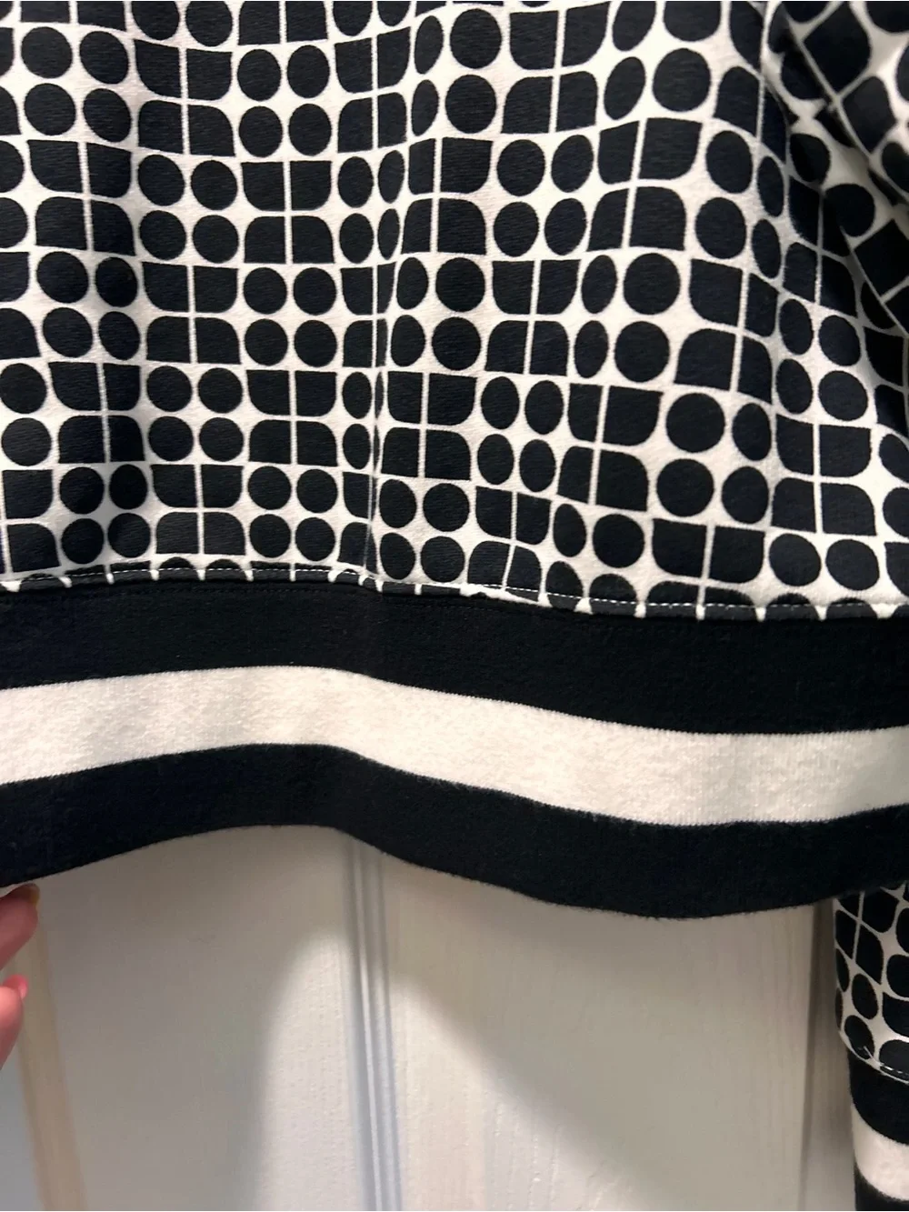 kate spade Black & White Geometric Crew Sweater